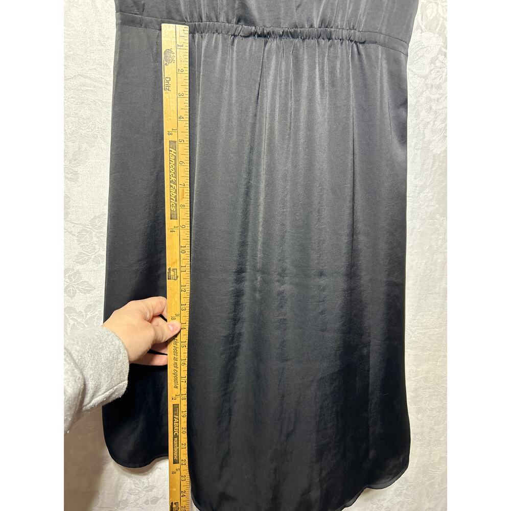 Madewell Satin Dress 0 Black Sheath Sleeveless Knee Length LBD Slip - Picture 12 of 12